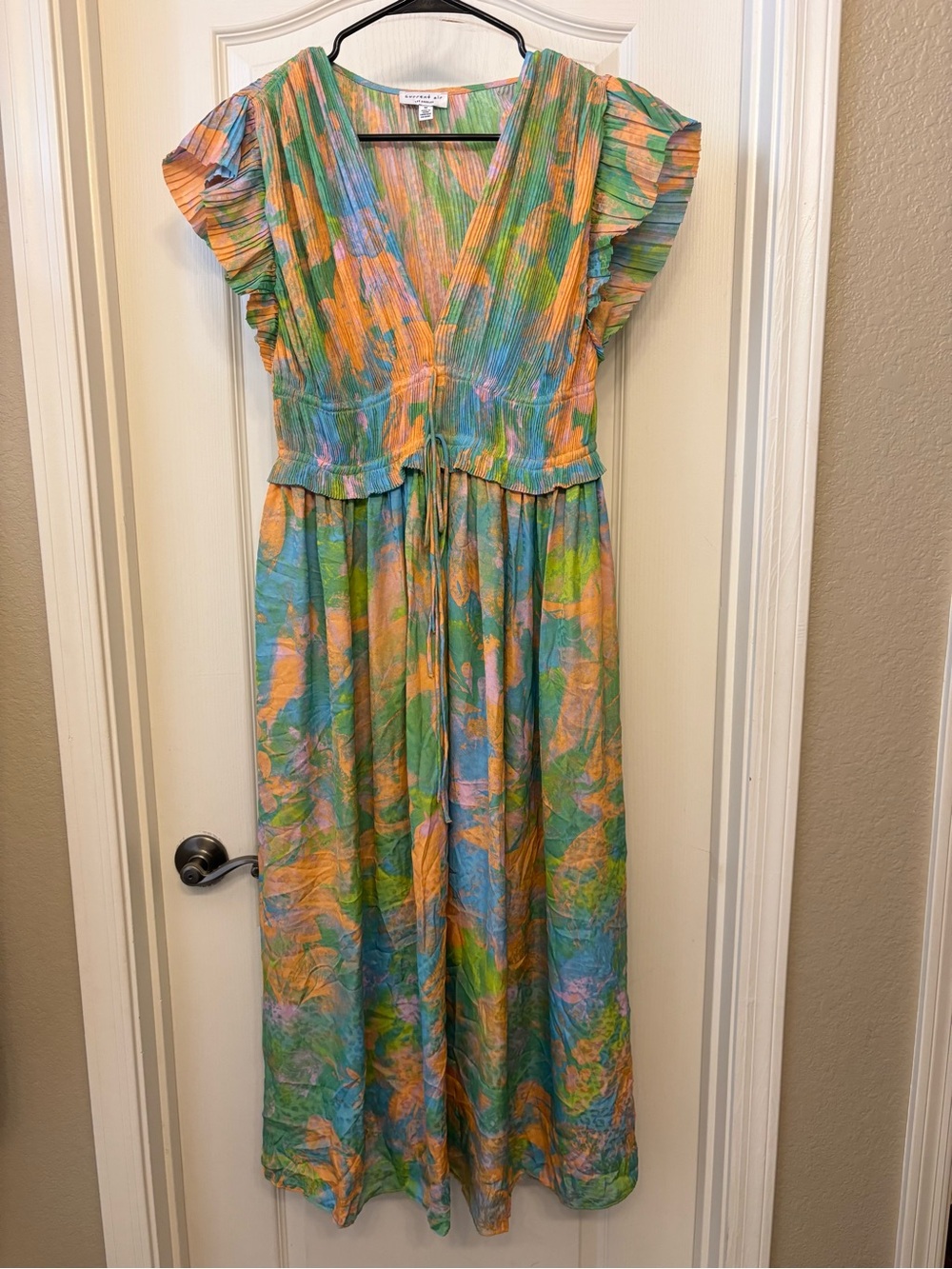 Current Air Multicolor Floral Pleated Maxi Dress Size M